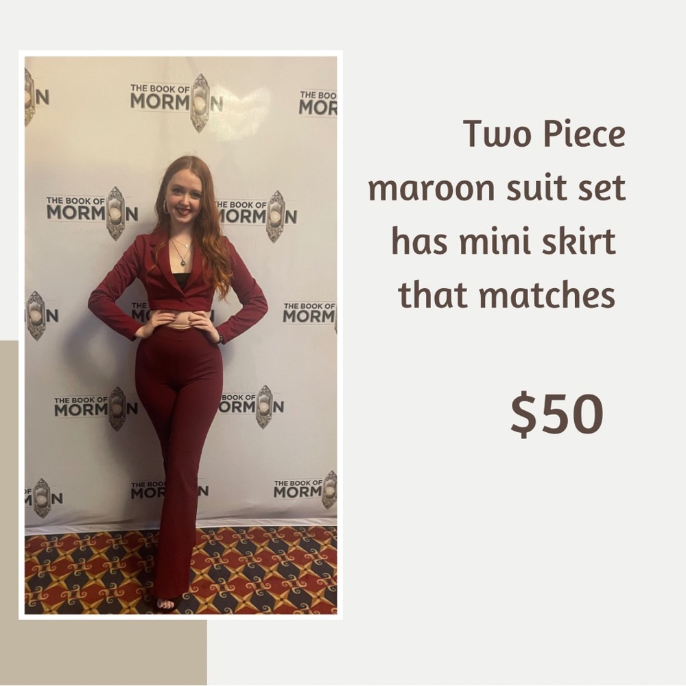Elegant Maroon Women's Suit Set